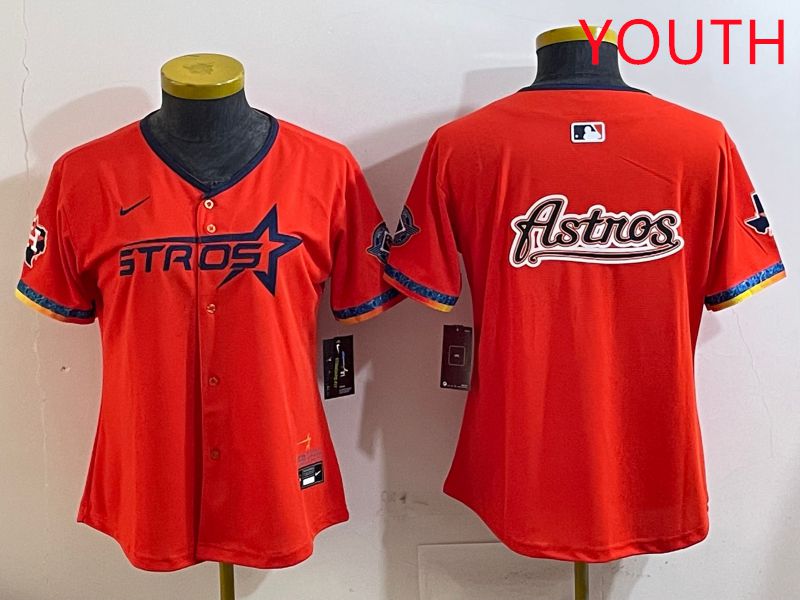 Youth Houston Astros Blank Orange Fourth generation Joint Name 2025 Nike MLB Jersey style 10